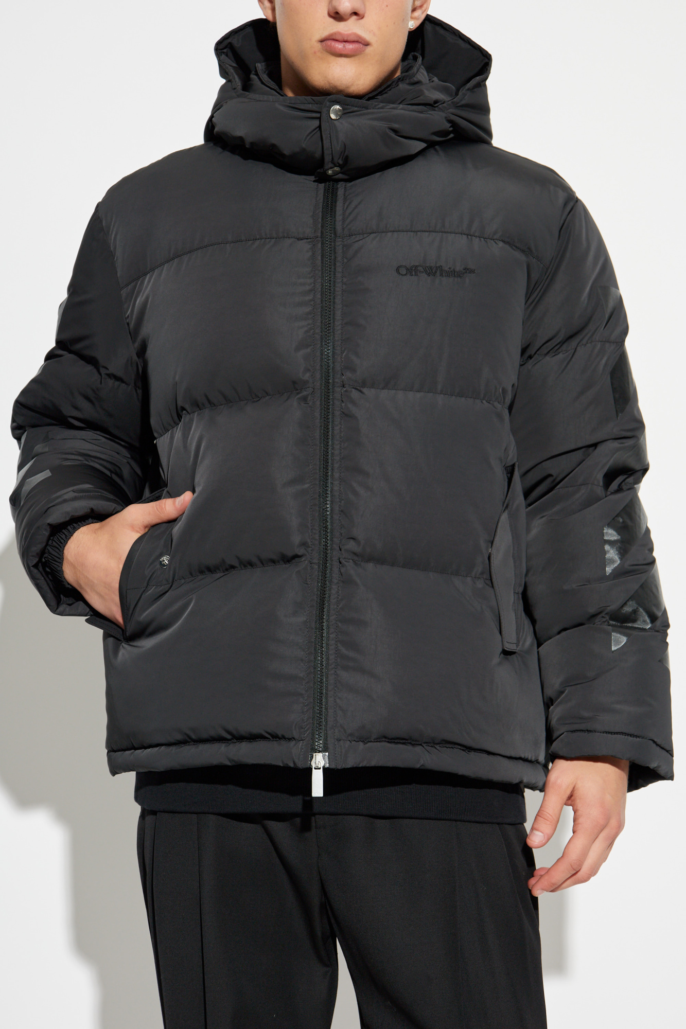 Off-White Puffer jacket with logo | Men's Clothing | Vitkac